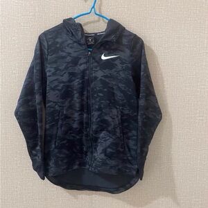 Nike Black Camo Zip-Up Hooded Jacket - Kids